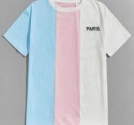 Colorblock Letter Graphic Tee