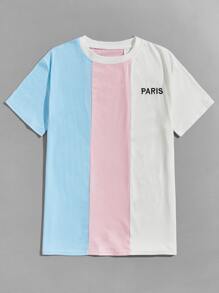 Colorblock Letter Graphic Tee