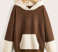 Colorblock Pocket Drawstring Hoodie