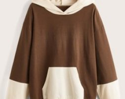 Colorblock Pocket Drawstring Hoodie