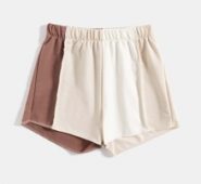 Colorblock Print Seam Front Shorts