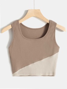 Colorblock Rib-Knit Tank Top