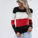 Colorblock Ribbed Knit Sweater