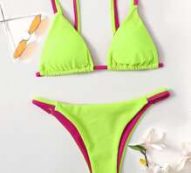 Colorblock Tanga Bikini Swimsuit