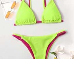Colorblock Tanga Bikini Swimsuit