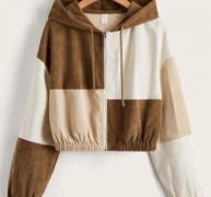 Colorblock Zip Up Hooded Jacket