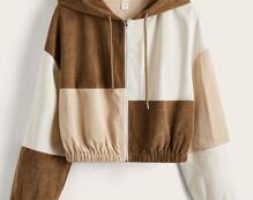 Colorblock Zip Up Hooded Jacket