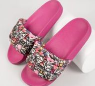 Colorful Abstract Print Slip-On Sandals