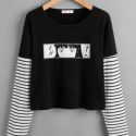 Comics Graphic 2 In 1 Striped Tee