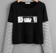 Comics Graphic 2 In 1 Striped Tee