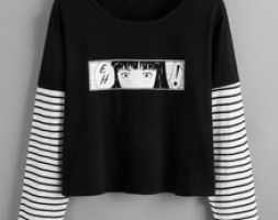 Comics Graphic 2 In 1 Striped Tee