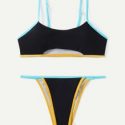 Contrast Binding Bikini Swimsuit