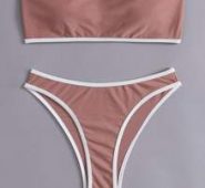 Contrast Binding Bikini Swimsuit