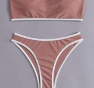 Contrast Binding Bikini Swimsuit
