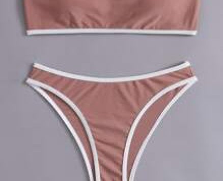 Contrast Binding Bikini Swimsuit