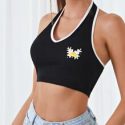 Contrast Binding Halter Top