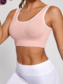 Contrast Binding Sports Bra