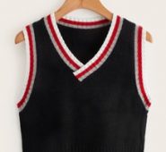 Contrast Binding Sweater Vest