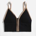 Contrast Binding Zipper Bralette