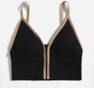 Contrast Binding Zipper Bralette