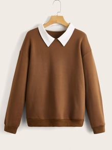 Contrast Collar Sweatshirt