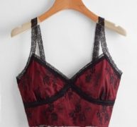 Contrast Lace Crop Cami