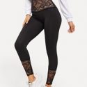 Contrast Lace Sheer Leggings