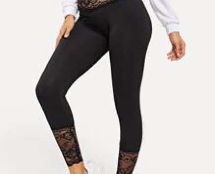 Contrast Lace Sheer Leggings