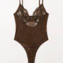 Contrast Lace Teddy Bodysuit