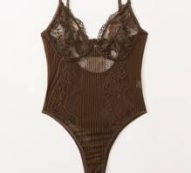 Contrast Lace Teddy Bodysuit
