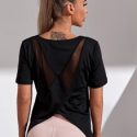 Contrast Mesh Asymmetrical Sports Tee