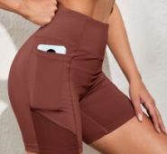 Contrast Mesh Biker Shorts With Phone Pocket