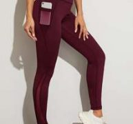 Contrast Mesh Side Pocket Sports Leggings