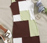 Contrast Panel Tank Bodycon Dress