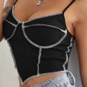 Contrast Stitch Bustier Crop Cami Top