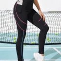 Contrast Stitch Phone Pocket Sports Leggings