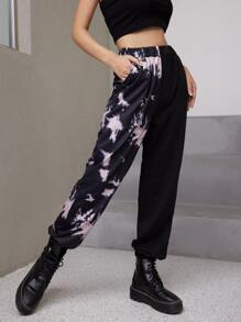 Contrast Tie Dye Sweatpants