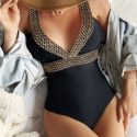 Contrast Trim One Piece Swimsuit