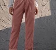 Corduroy High Rise Straight Pants