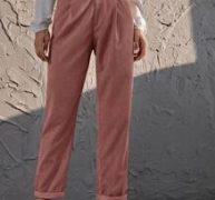 Corduroy High Rise Straight Pants