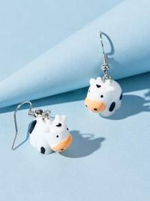 Cow Design Drop Earrings