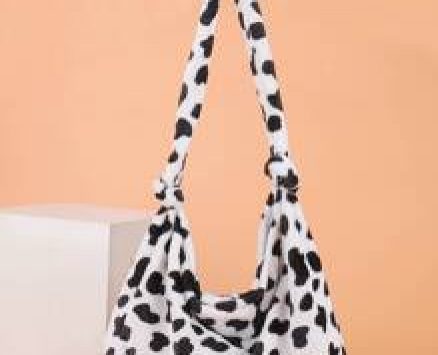 Cow Pattern Fluffy Shoulder Bag