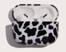 Cow Print Clear Airpods Case