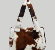 Cow Print Fluffy Shoulder Tote Bag