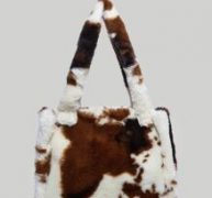 Cow Print Fluffy Shoulder Tote Bag