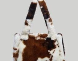Cow Print Fluffy Shoulder Tote Bag
