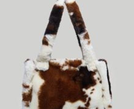 Cow Print Fluffy Shoulder Tote Bag