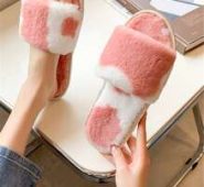 Cow Print Fluffy Slippers