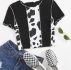 Cow Print Seam Front Tee