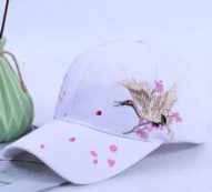 Crane Graphic Embroidery Baseball Cap